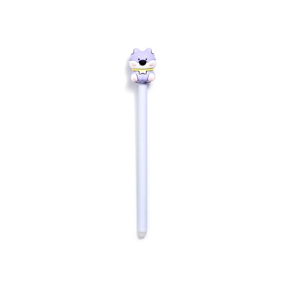 Kawaii pen met shiba inu bovenop, klaar voor al je notities