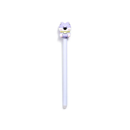 Kawaii pen met shiba inu bovenop, klaar voor al je notities