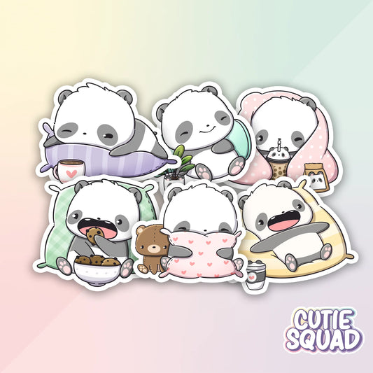 sleepy pandas complete stickerset van cutiesquad 