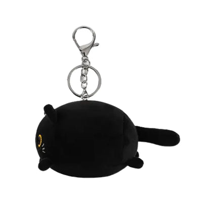 schattige mini zwarte kat knuffel sleutelhanger voor kawaii fans