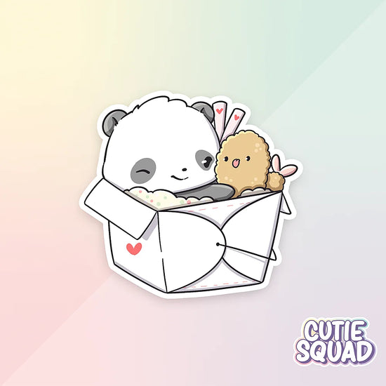 sushi pandas sticker van cutiesquad in voedselbakje